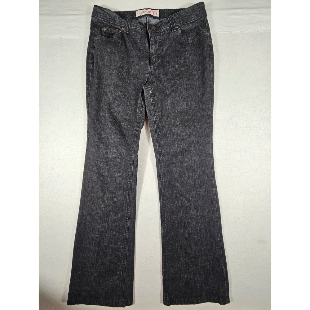 Faded Glory‎ Womens Black Bootcut Stretch Jeans Petite 8 FSL07420P Mid Rise